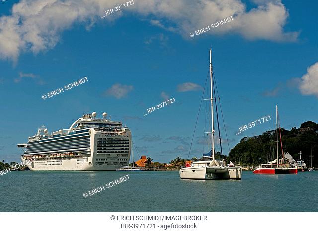 Cruise ship in Castries harbour, Charlotte, Castries, Saint Lucia