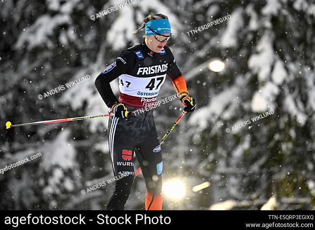Victoria Carl (GER) in the womens 10 km free at the World Cup in cross-country skiing at Östersund's ski stadium in Ostersund, Sweden on december 10, 2023