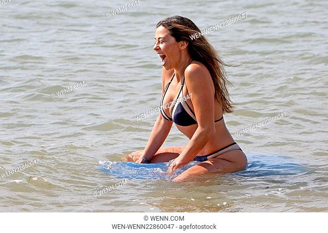 Pascal Craymer Ex-TOWIE star enjoying the late summer sunshine by bodyboarding at chalkwell beach in Essex. Featuring: Pascal Craymer Where: Chalkwell