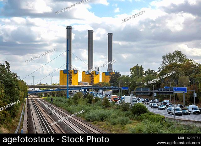 Berlin power plant and urban highway
