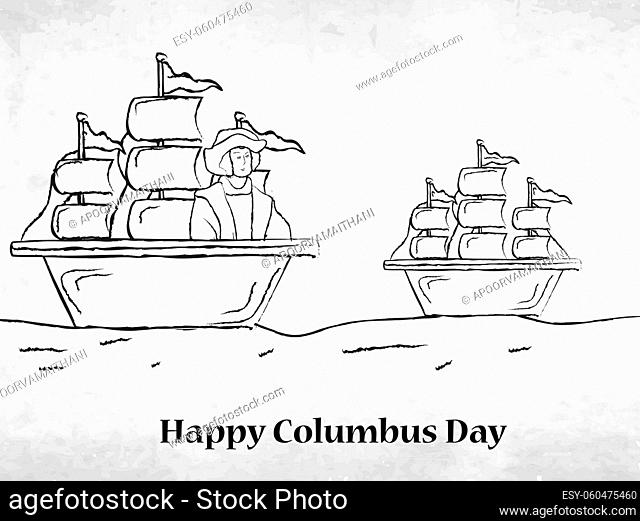 illustration of elements of Columbus Day background