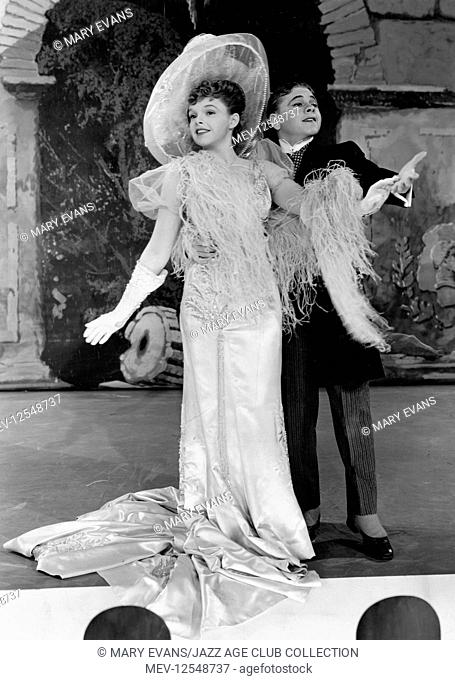 Judy Garland and Mickey Rooney in Strike Up the Band (1940) with Garland in her 1890s Florodora costume designed by Dolly Tree