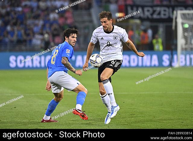 Leon GORETZKA (GER), action, duels versus Sandro TONALI (ITA). Football UEFA Nations League, group phase 1.matchday Italy (ITA) - Germany (GER) 1-1, on June 4th