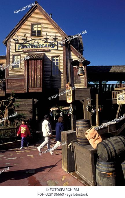 Disney World, Frontierland, Orlando, FL, Magic Kingdom, Lake Buena Vista, Florida, Railroad Station at Frontierland in the Magic Kingdom at Walt Disney World in...