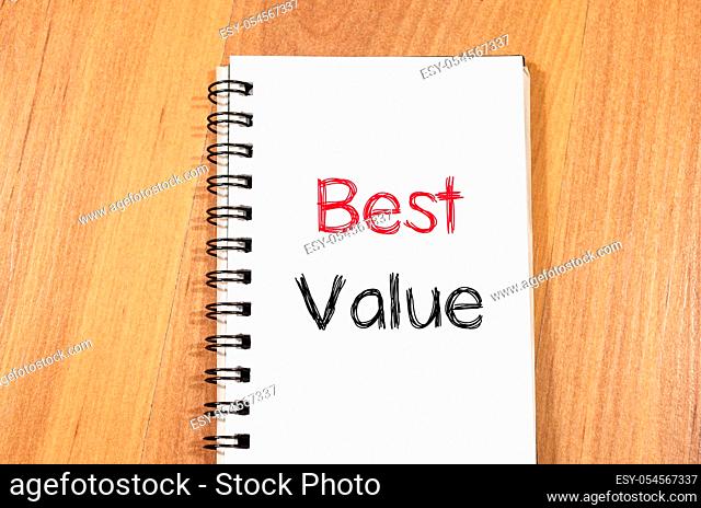 Best value text concept write on notebook