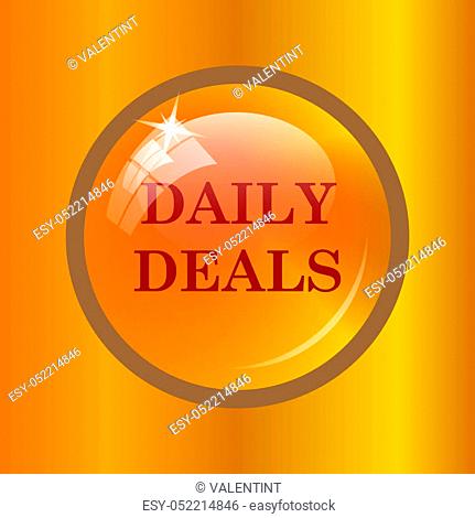 Daily deals icon. Internet button on colored background