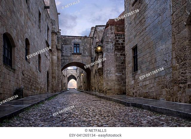 streets of the Knights in the old town of Rhodes Greece
