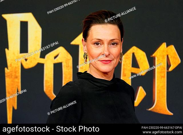 19 February 2023, Hamburg: Anja Reschke, presenter and journalist, walks the red carpet for the premiere of the newly staged show ""Harry Potter and the...