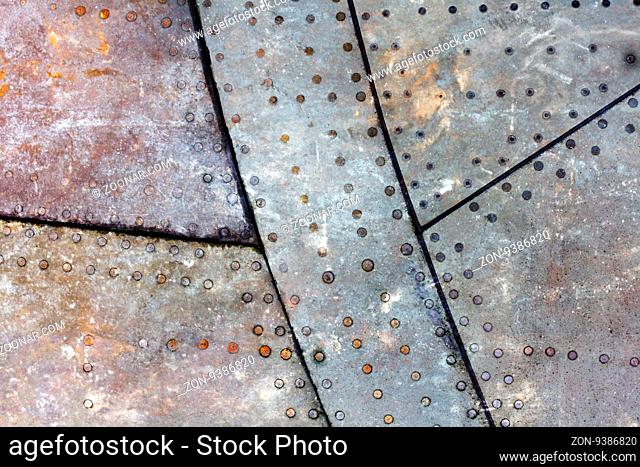 Piece of aircraft grunge metal background, old and worn