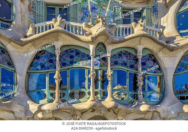 Barcelona City, Casa Batllo (Batllo house), Gaudi architect, Spain