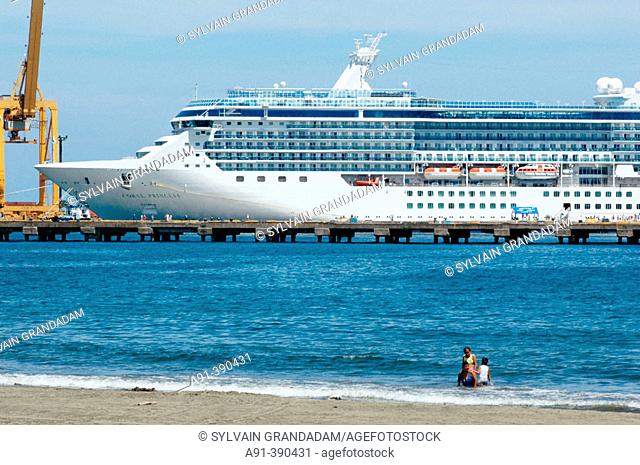 Cruise ship in Puerto Limón. Caribbean coast, Costa Rica