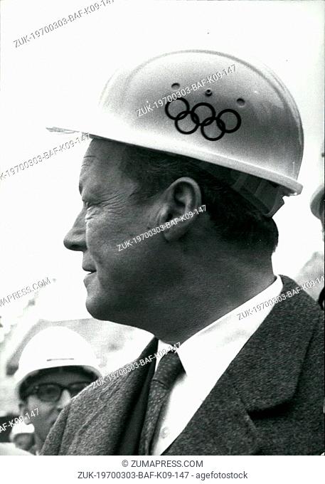 Mar. 03, 1970 - Willy Brandt.: The Chancellor of the federal Republic of Germany arrived in the Olympic Town of 1972, Munich
