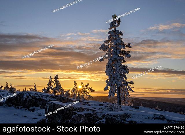 Sunset on the SÃ¤rkitunturi, Muonio, Lapland, Finland