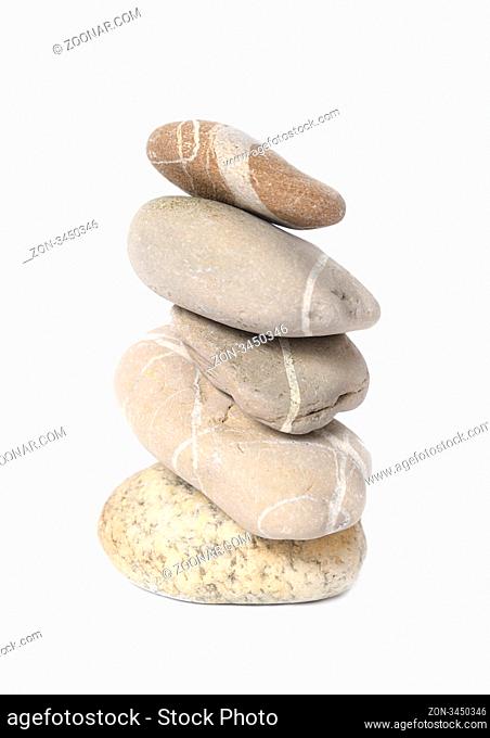 Several stones isolated over white
