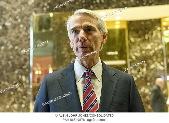 United States Senator Robert Portman (Republican of Ohio) is seen upon his arrival at Trump Tower in New York, NY, USA on December 14, 2016
