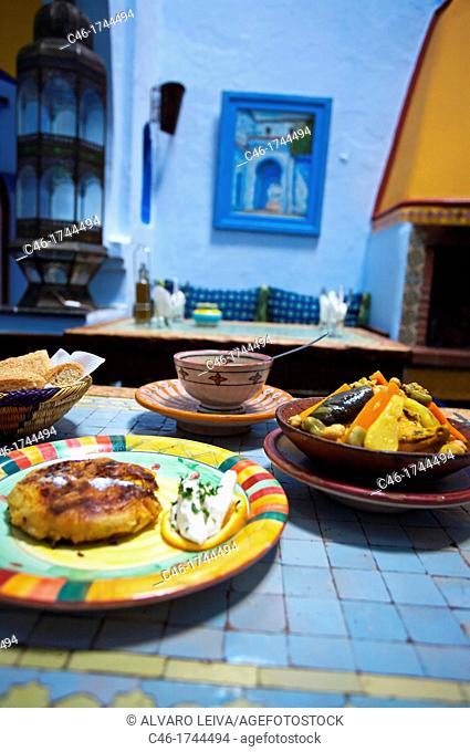 Restaurant, Chefchaouen  Rif region, Morocco