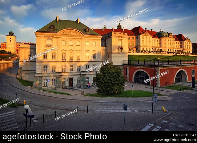 Poland, Warszawa - Copper-Roof Palace and eastern baroque façade of the Royal Castle in Warsaw
