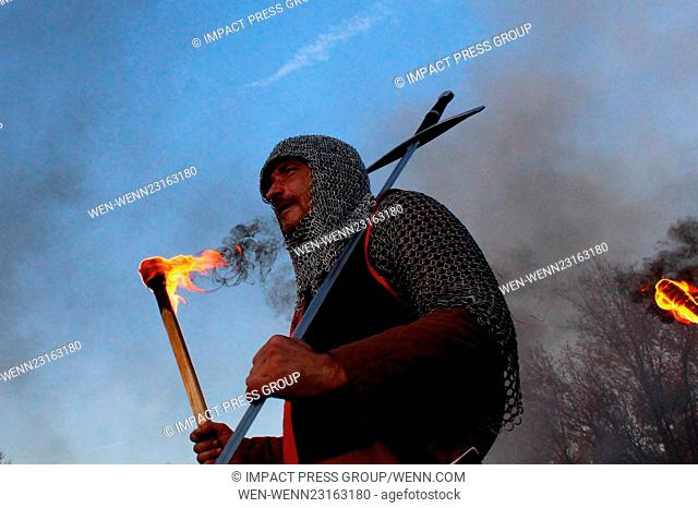 Actors from all around the world take part in a reenactment of the battle of Polish King Wladyslaw III Warnenczyk against Ottoman Turks 571 years ago near the...