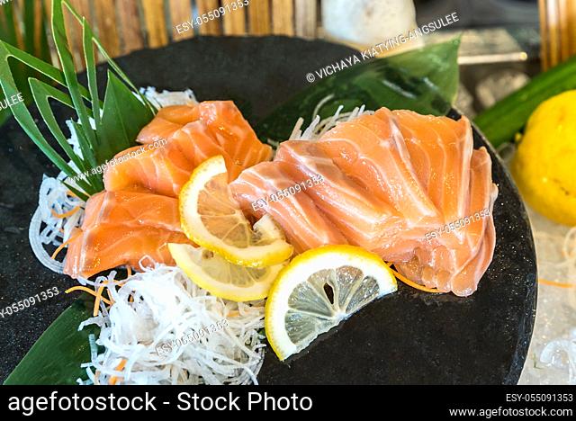salmon sashimi Japanese gourmet cuisine