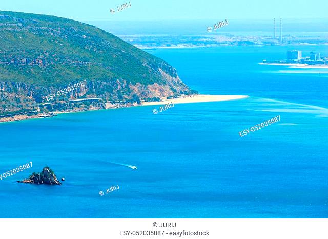 Summer sea coast landscape. View from Nature Park of Arrabida in Setubal, Portugal