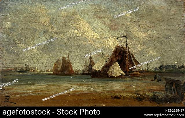 Les sloops de pêche, c.1852. Creator: Felix Francois Georges Philibert Ziem