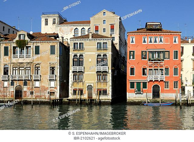 Houses, palazzo, palaces on the Grand Canal, Canal or Canale Grande, Venice, Italy, Europe