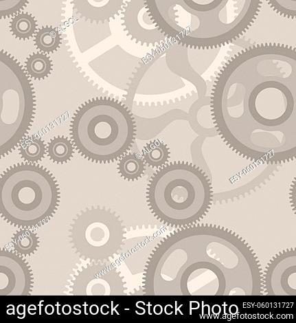 Seamless pattern with gears, cogwheels. Pattern for background or fills. Vector illustration