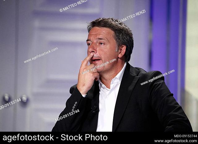 Italian senator and leader of Italia Viva Matteo Renzi guest of the TV show Porta a Porta. Rome (Italy), May 17th, 2022