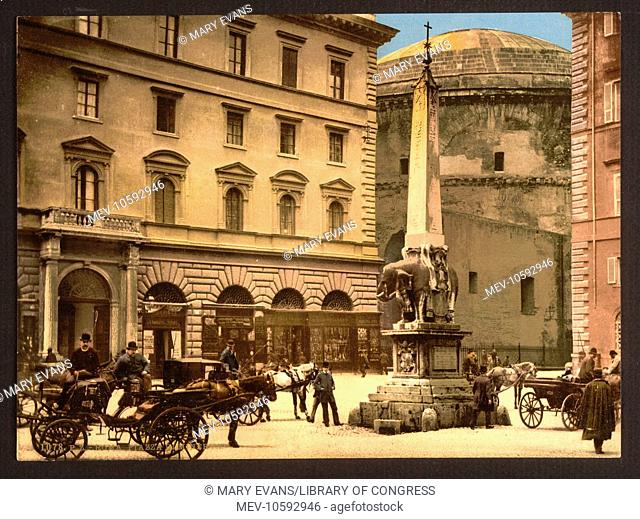 Piazza di Minerva, Rome, Italy. Date between ca. 1890 and ca. 1900