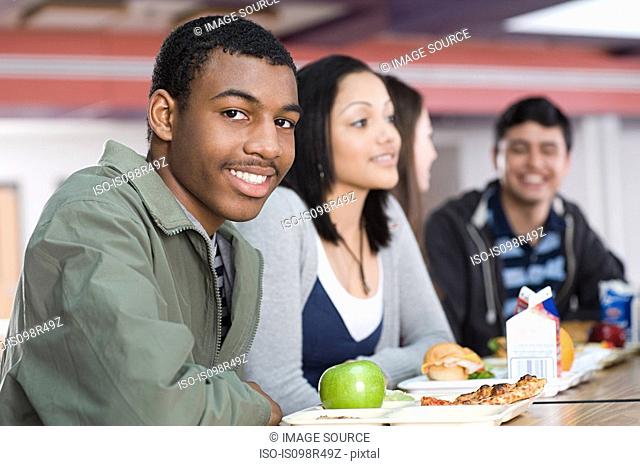 School students having lunch