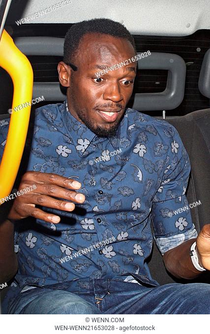Usain Bolt leaving Nozomi in Knightsbridge Featuring: Usain Bolt Where: London, United Kingdom When: 27 Aug 2014 Credit: WENN.com