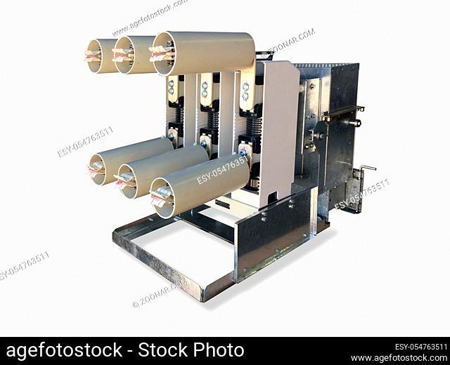 Vacuum switch equipment in gray frame isolated on white background