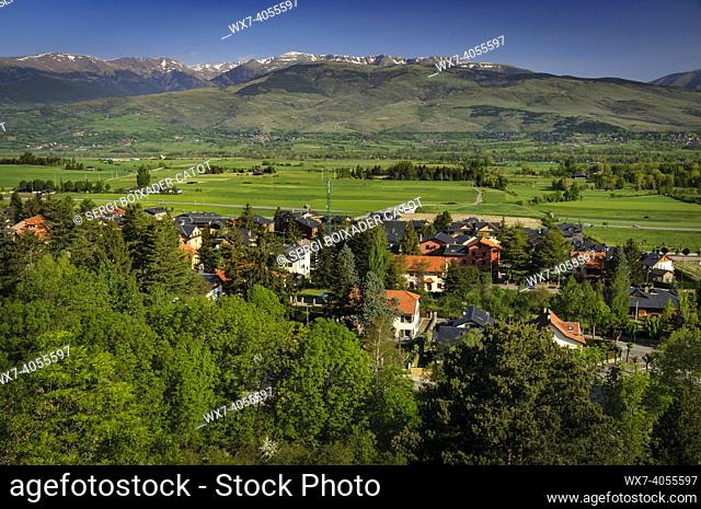 Cerdanya valley seen from near the village of Alp, in spring (Girona province, Catalonia, Spain, Pyrenees)