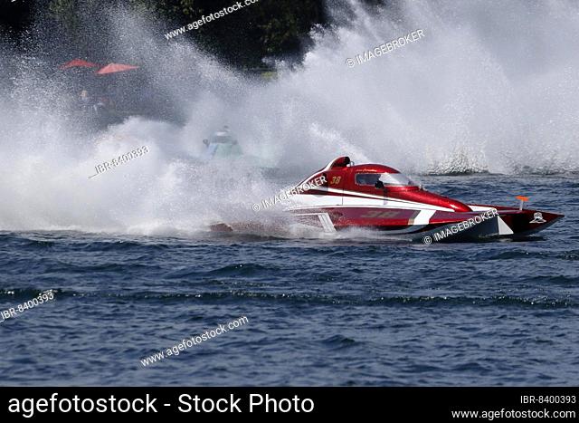 Hydroplane racing on the Saint Lawrence River, Valleyfield, Quebec Province, Canada, North America