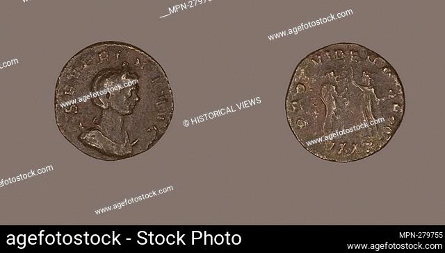 Author: Ancient Roman. Coin Portraying Empress Severina - AD 270/275 - Roman. Bronze. 270 AD'275 AD. Roman Empire