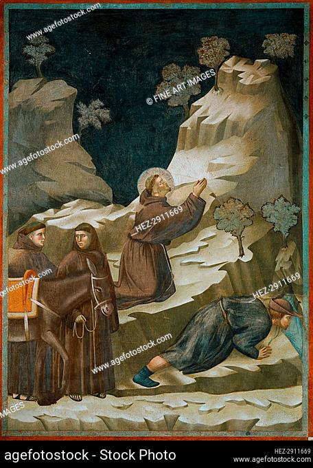 Miracle of the Spring (from Legend of Saint Francis), 1295-1300. Creator: Giotto di Bondone (1266-1377)