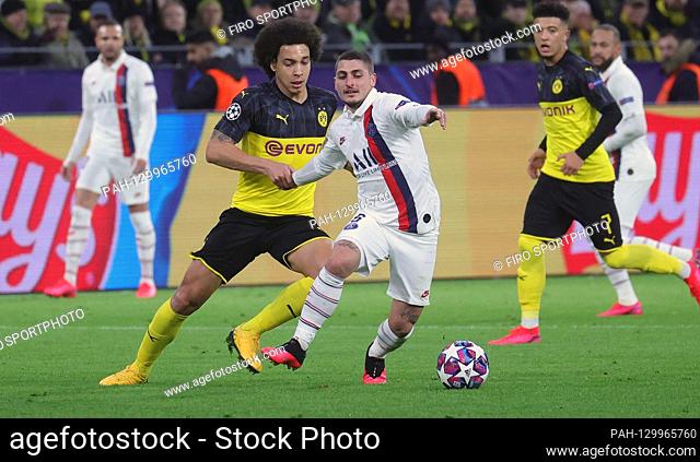 firo: 02/18/2020 Football, 2019/2020 Champions League: Round of 16 first leg BVB Borussia Dortmund. - Paris St. Saint Germain duels