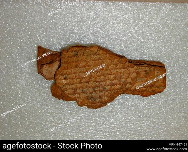 Cuneiform tablet: Shumma izbu, tablet 5. Period: Seleucid; Date: ca. 4th-2nd century B.C; Geography: Mesopotamia; Culture: Seleucid; Medium: Clay; Dimensions: 2...