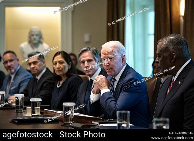 United States President Joe Biden speaks during a cabinet meeting at the White House in Washington, D.C., U.S., on Tuesday, July 20, 2021