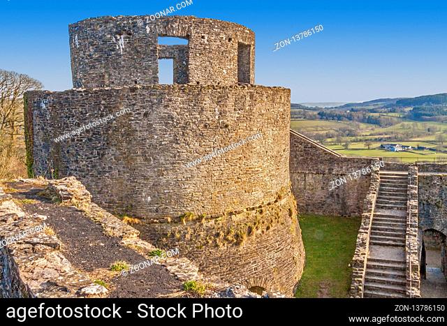 Round Tower, Dinefwr Castle, Llandeilo, Carmarthenshire, Wales, UK