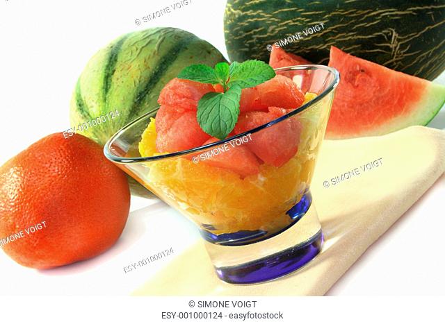 Melonen Orangen Salat