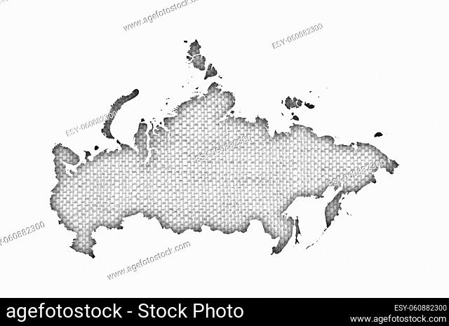 Karte von Russland auf altem Leinen - Map of Russia on old linen