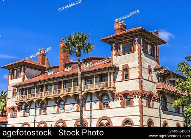 Red White Flagler College St Augustine Florida. Small College Founded 1968, originally Ponce de Leon Hotel founded 1888 by Industrialist railroad Pioneer Henry...