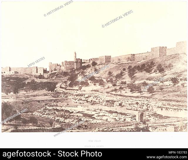 Jérusalem, Birket-es-Soutlan. Artist: Auguste Salzmann (French, 1824-1872); Printer: Imprimerie photographique de Blanquart-Évrard, à Lille (French