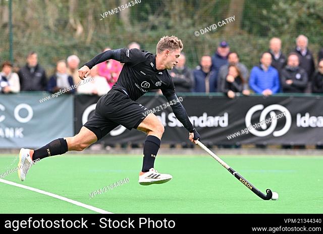 Racing's Victor Wegnez pictured in action during a hockey game between Royal Racing Club and Royal Leopold Club, Sunday 13 March 2022 in Brussels