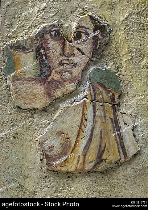 restos de decoracion de Diana cazadora, La Clínica, siglos I-II d. C. , Museo de la Romanización, Calahorra, La Rioja , Spain, Europe