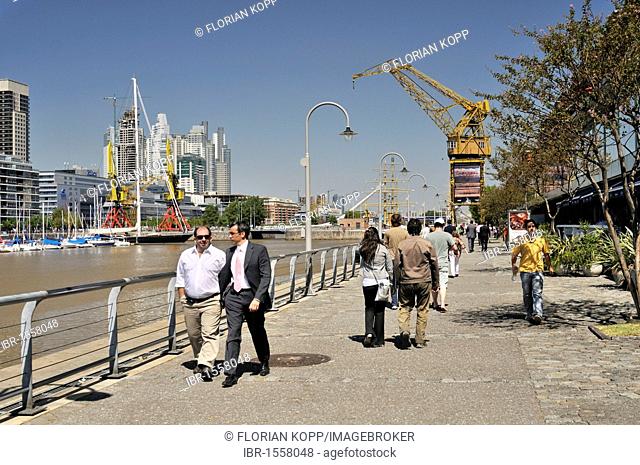 Promenade at the old Puerto Madero harbor, Puerto Madero district, Buenos Aires, Argentina, South America