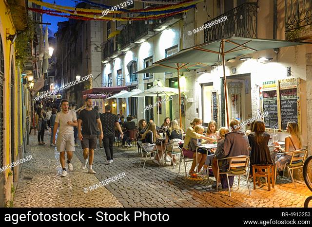 Old Town Alley, Gastronomy, Bairro Alto, Lisbon, Portugal, Europe