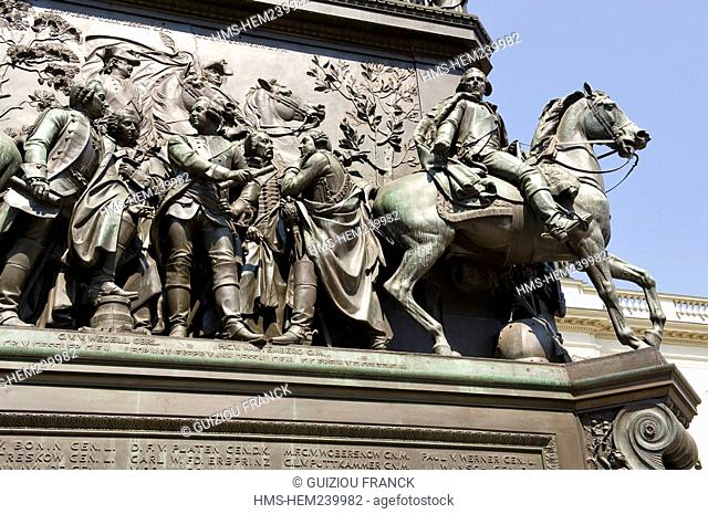 Germany, Berlin, Mitte district, the equestrian statue of Frederic II on the boulevard Unter den Linden
