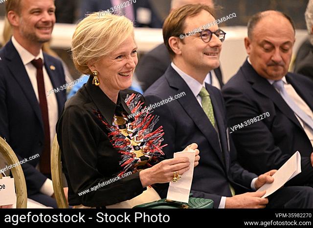 Princess Astrid of Belgium pictured during a visit to the headquarters of the UCB pharmaceutical company in Smyrna, USA, during a Belgian Economic Mission to...